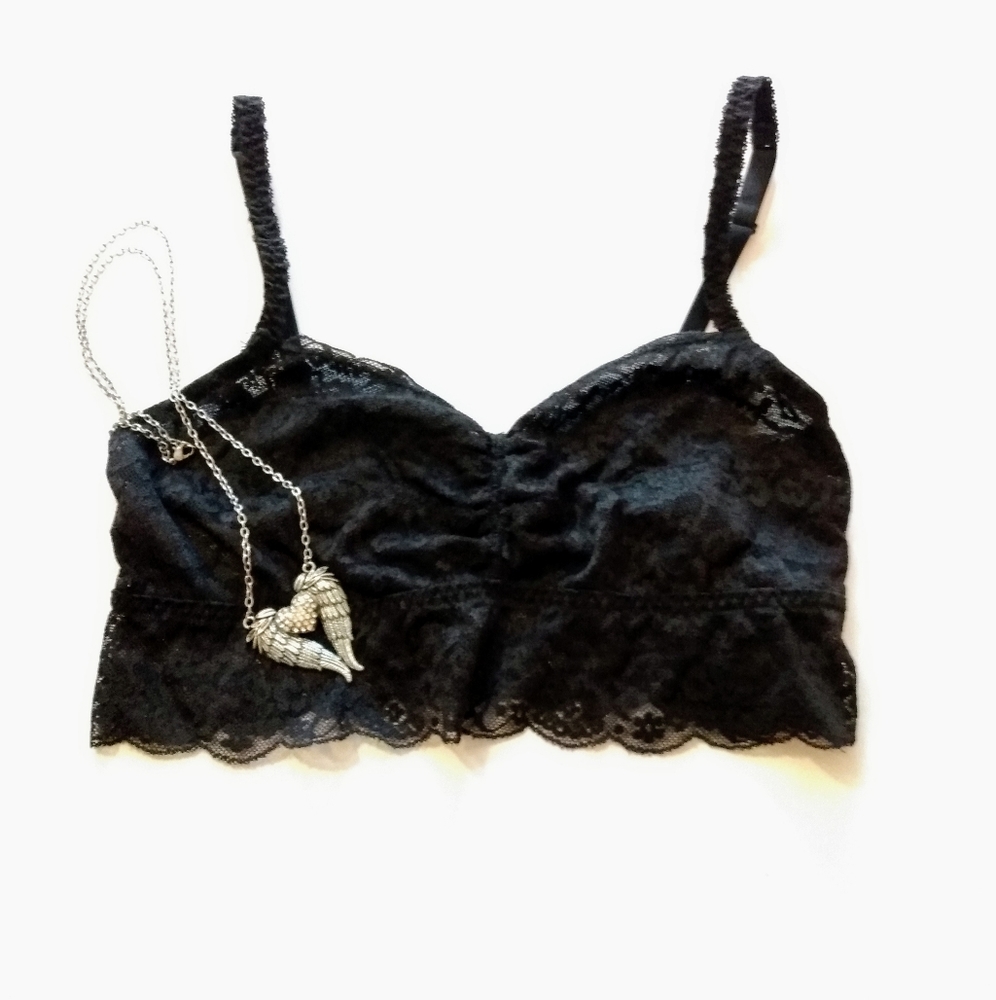 Victoria Secret Lace Bralette +Angel Wing Necklace